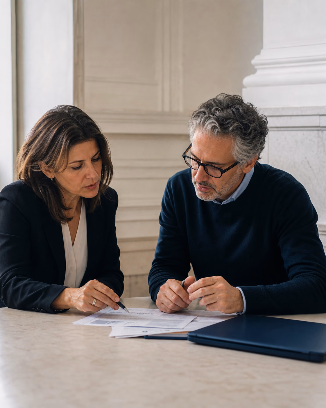 Professionisti che esaminano una proposta