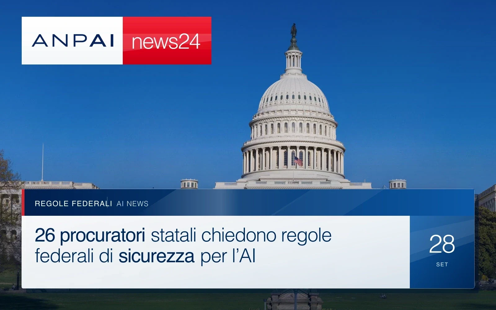 Veduta frontale della facciata e della cupola del Campidoglio degli Stati Uniti