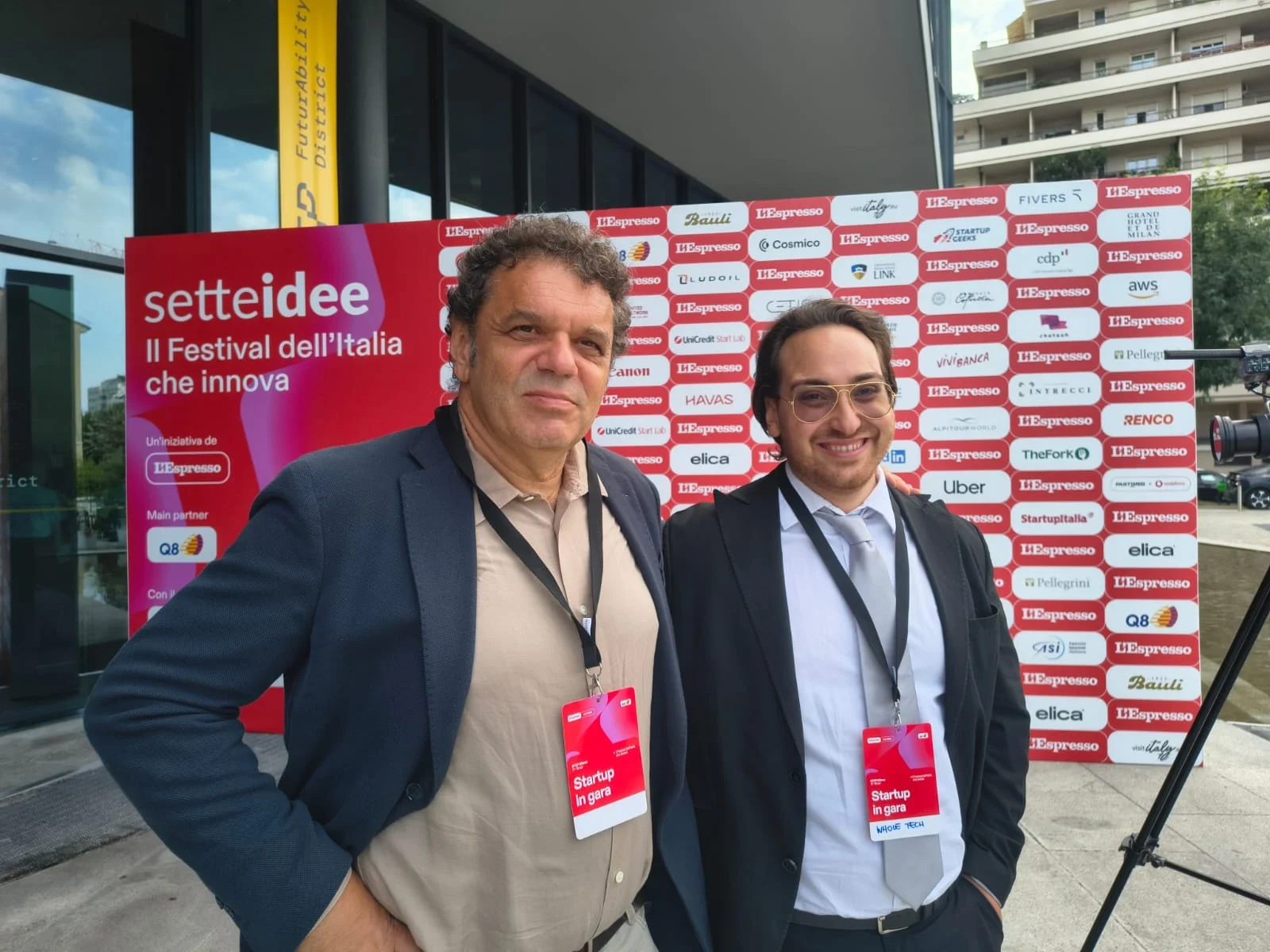 Gabriele Lodato e il Presidente ANPI Alessandro Acito a Sette Idee