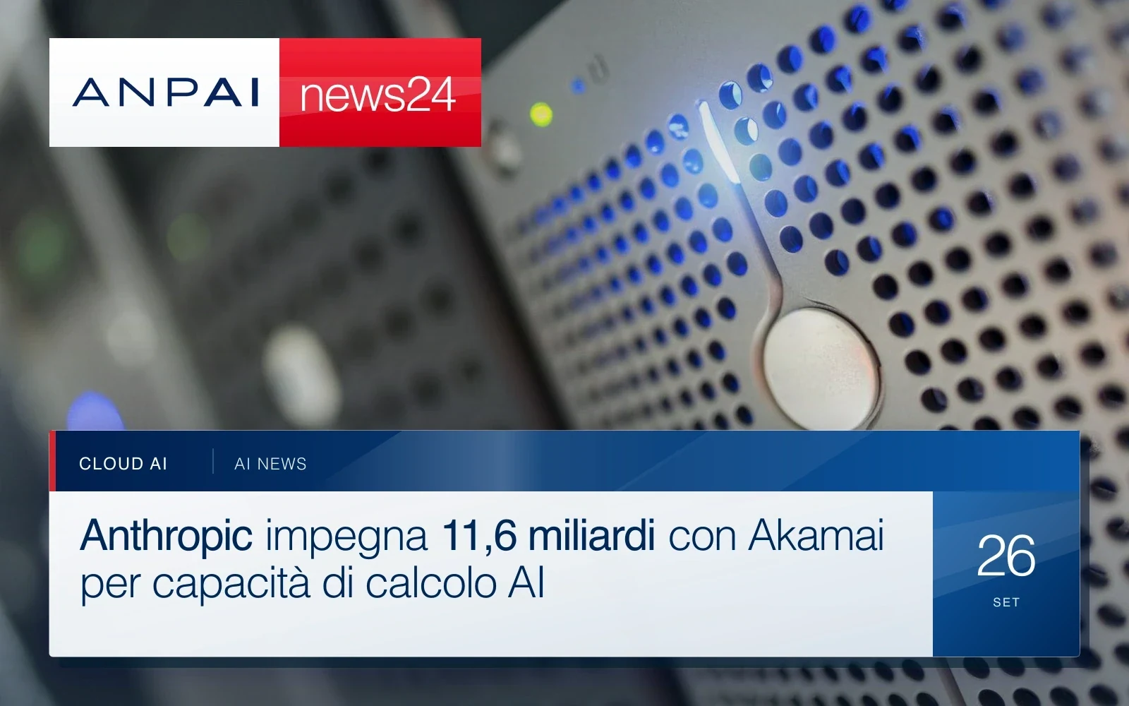 Primo piano dei pannelli e degli indicatori luminosi di un server per data center.