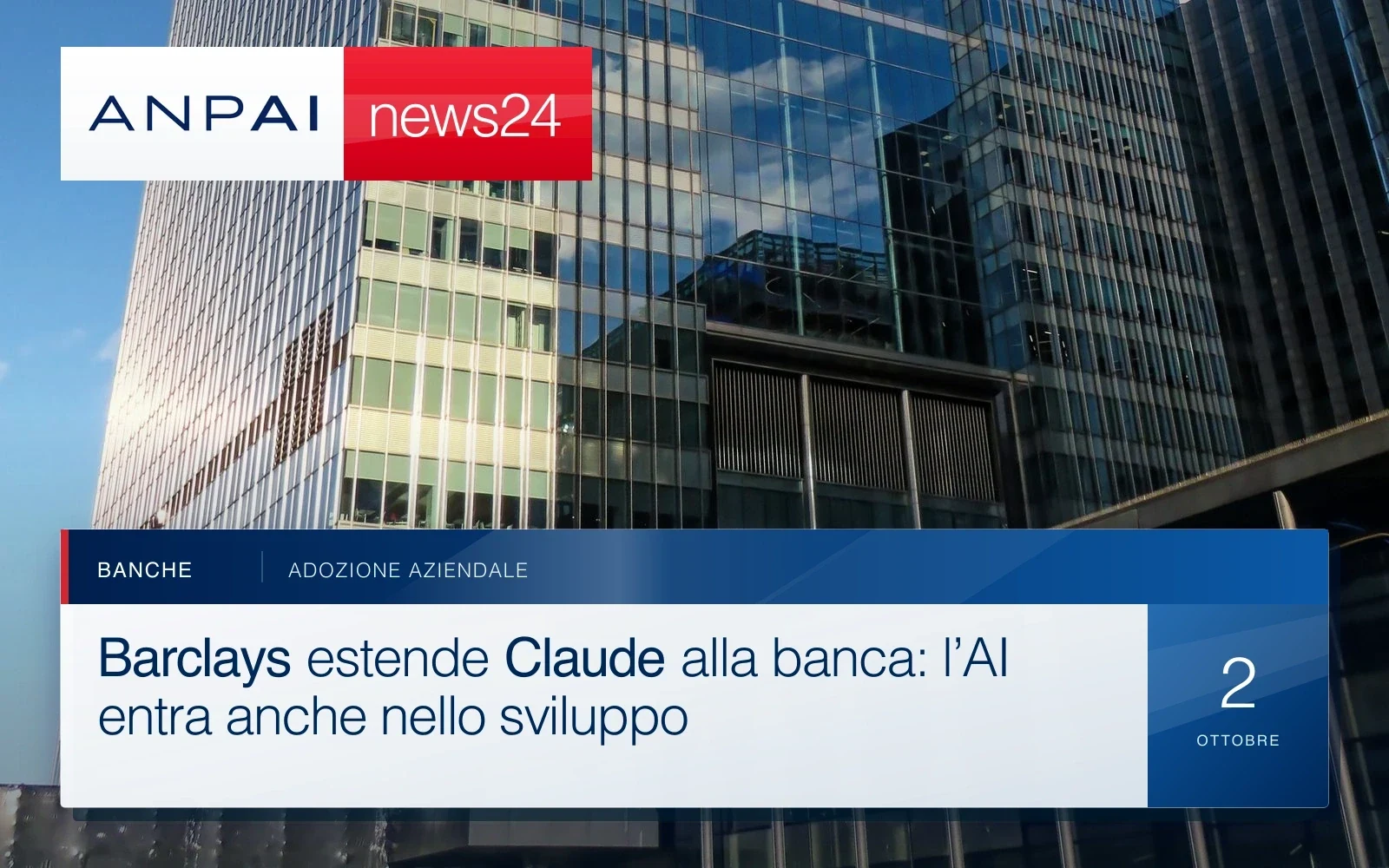 One Churchill Place, il grattacielo che ospita la sede globale di Barclays a Londra.