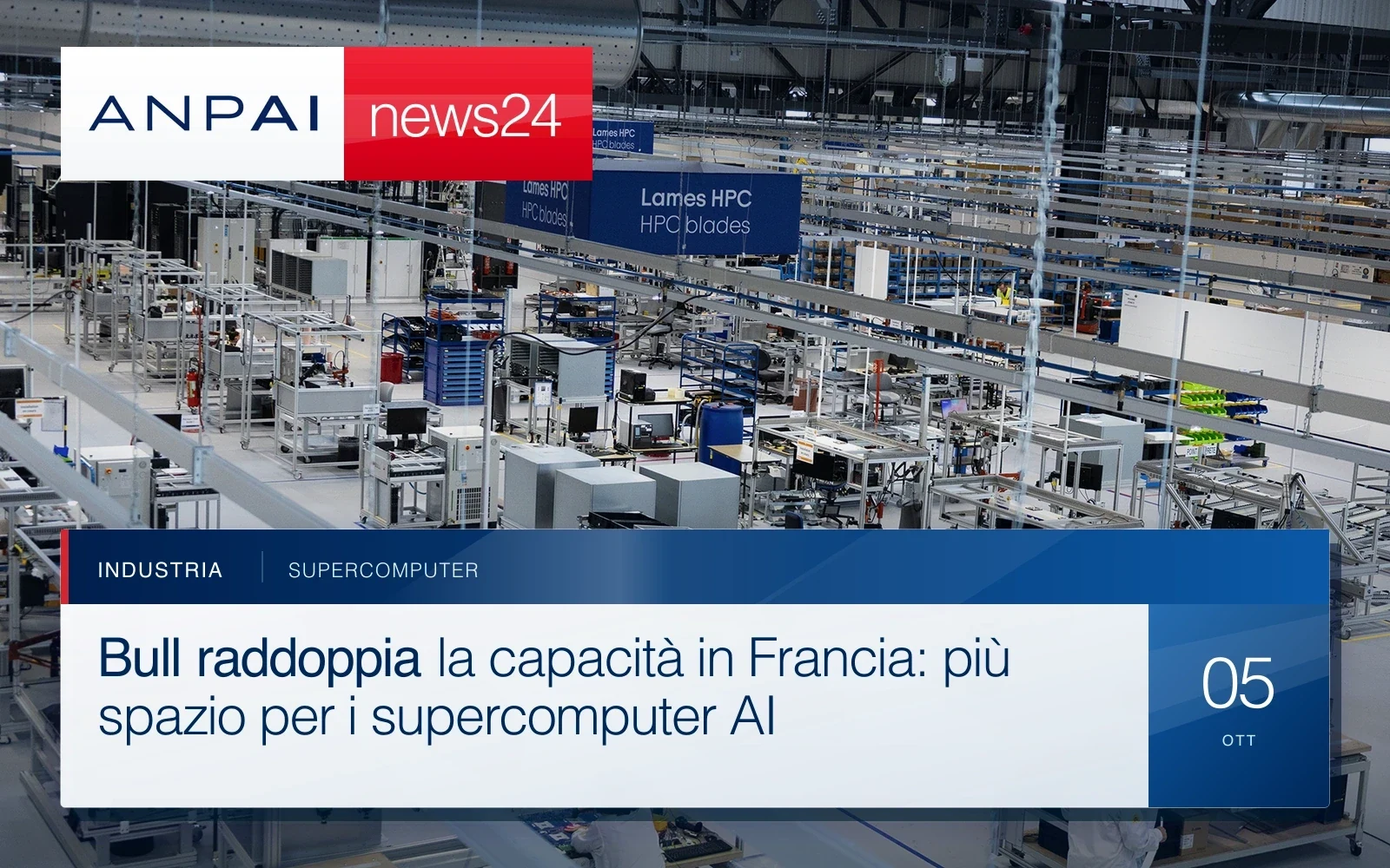 Linee di assemblaggio all’interno del nuovo stabilimento informatico Bull ad Angers