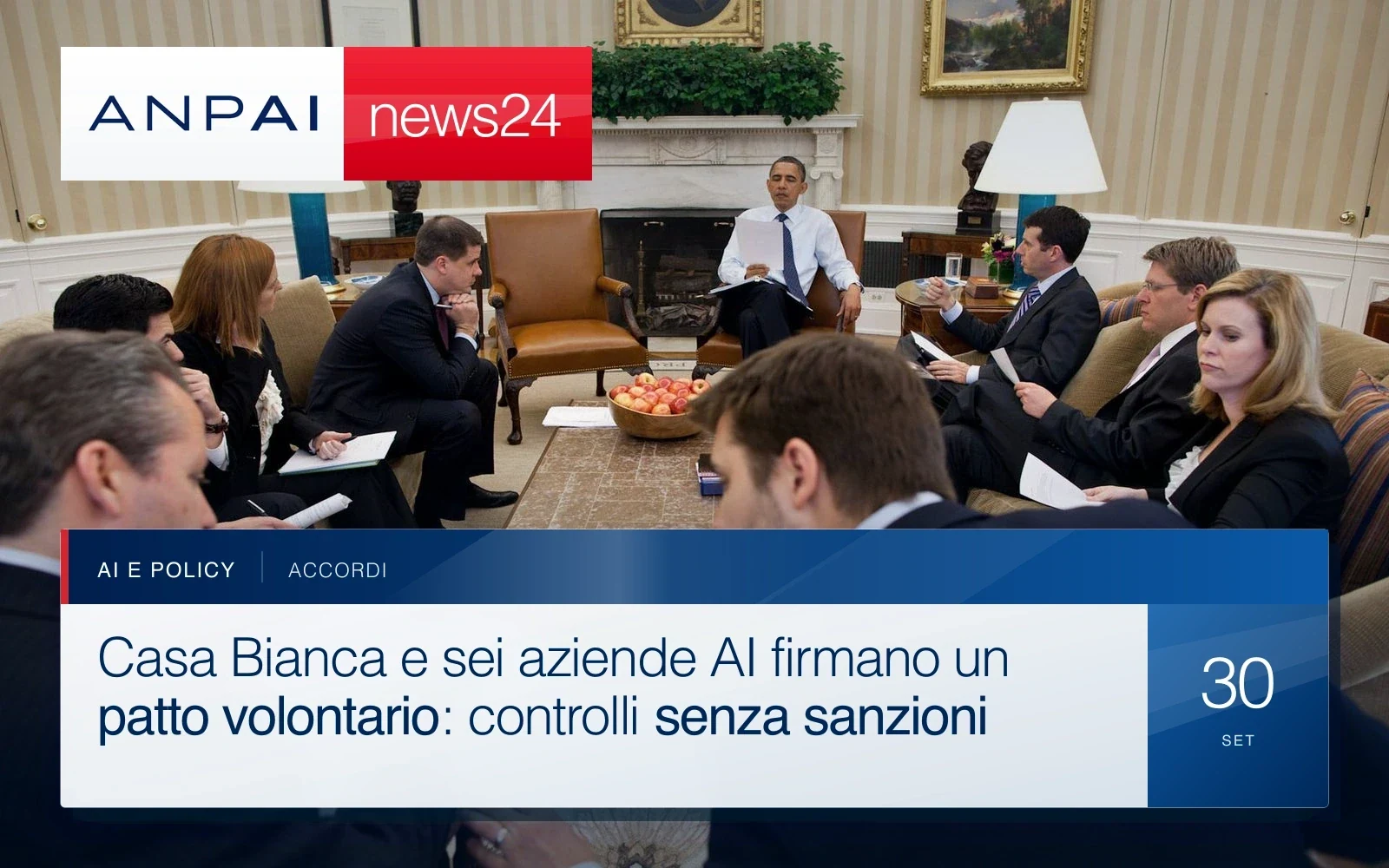 Barack Obama partecipa a una riunione di lavoro nello Studio Ovale durante la sua presidenza.