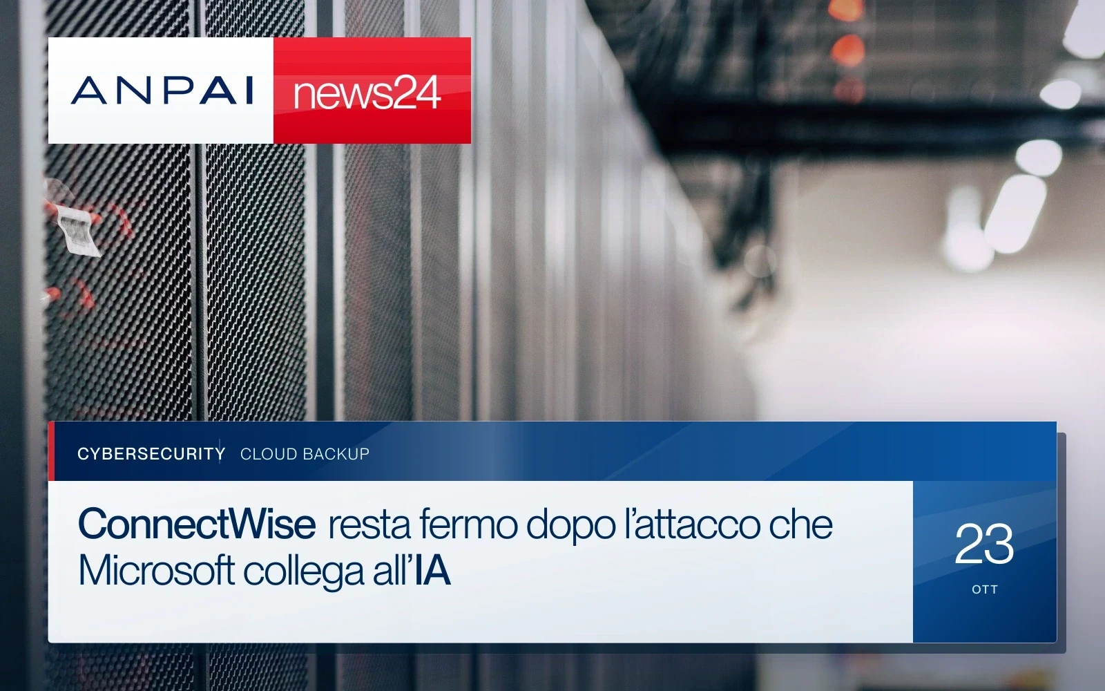 Una fila di rack server in una sala dati