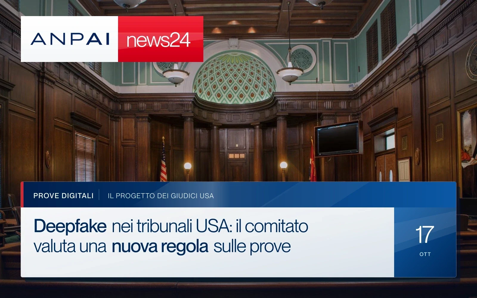 Aula del tribunale federale degli Stati Uniti ad Augusta, Georgia, con banchi e scranni vuoti