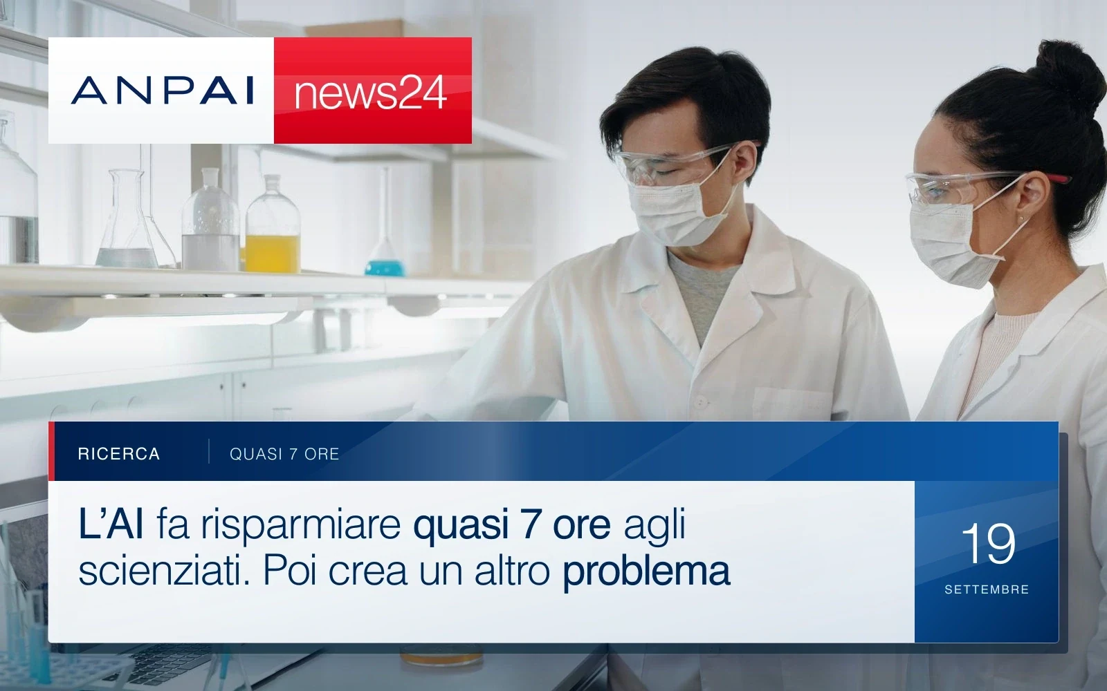 Due ricercatori in laboratorio osservano risultati sperimentali e annotano dati