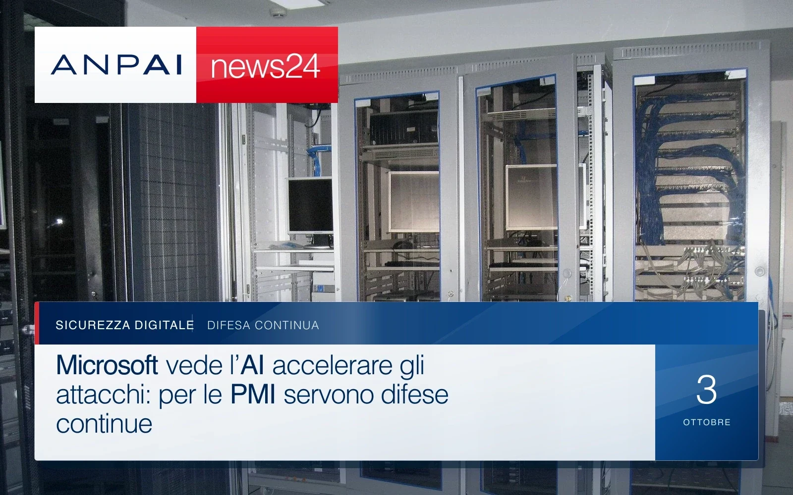 Armadi di server allineati in una sala tecnica.