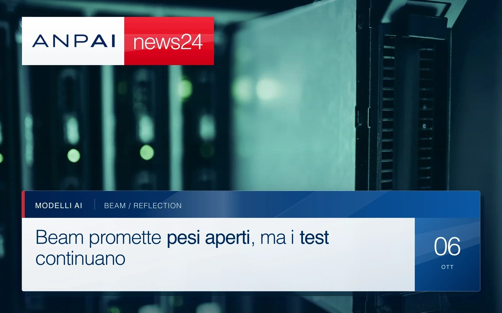 Rack di server e apparecchiature di rete in un data center